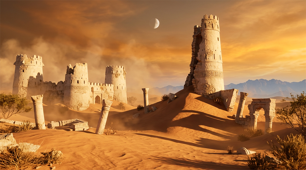 Desert Ruins Golden Hour